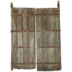 Pair of Large Antique Chinese Oak Gate Doors