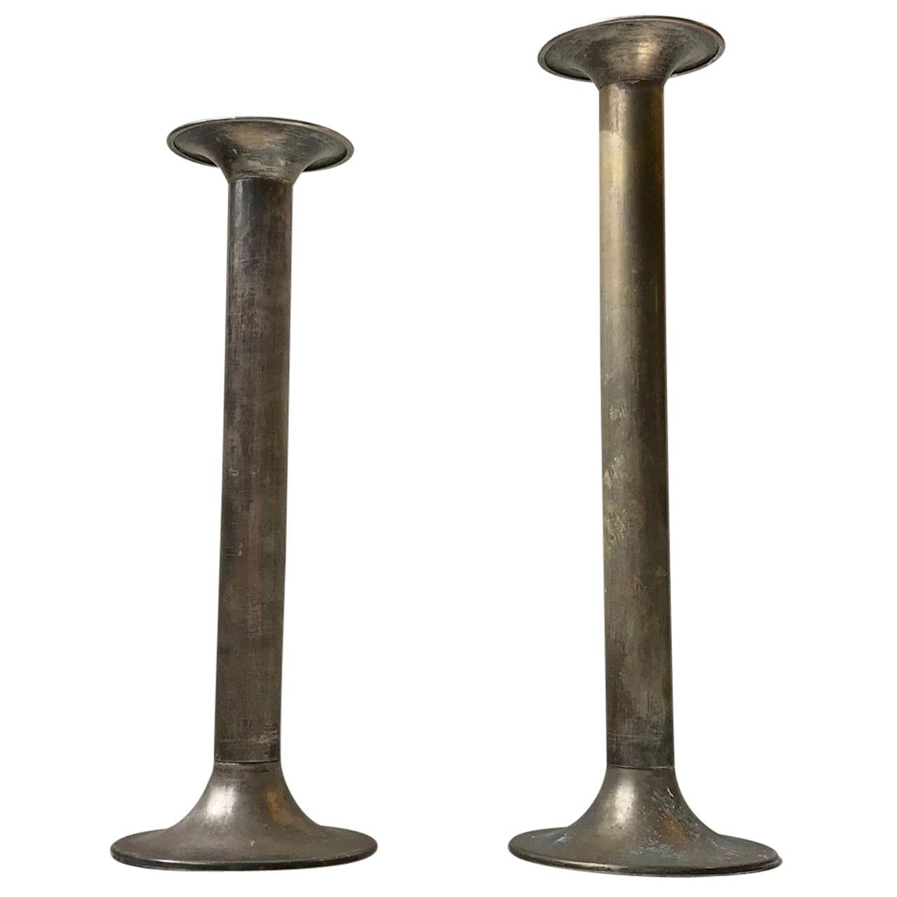 Pair of Large Antique Church Candlesticks, 19th Century, Denmark