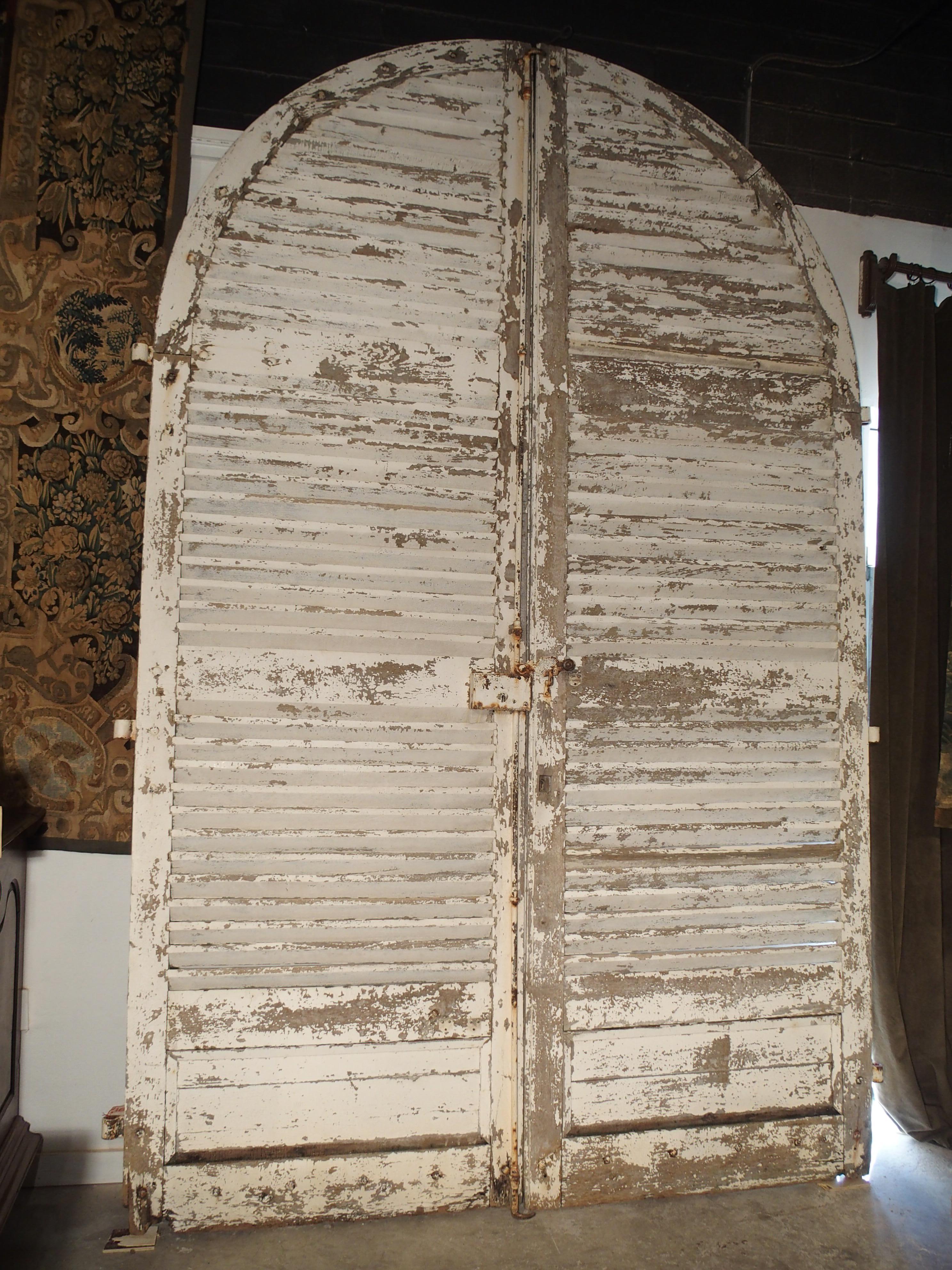 Oak Pair of Large Antique French Door Shutters from a Chateau, 19th Century For Sale
