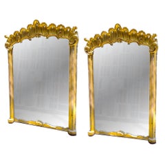 Pair of Large Antique French Mirrors, Sold as Pair