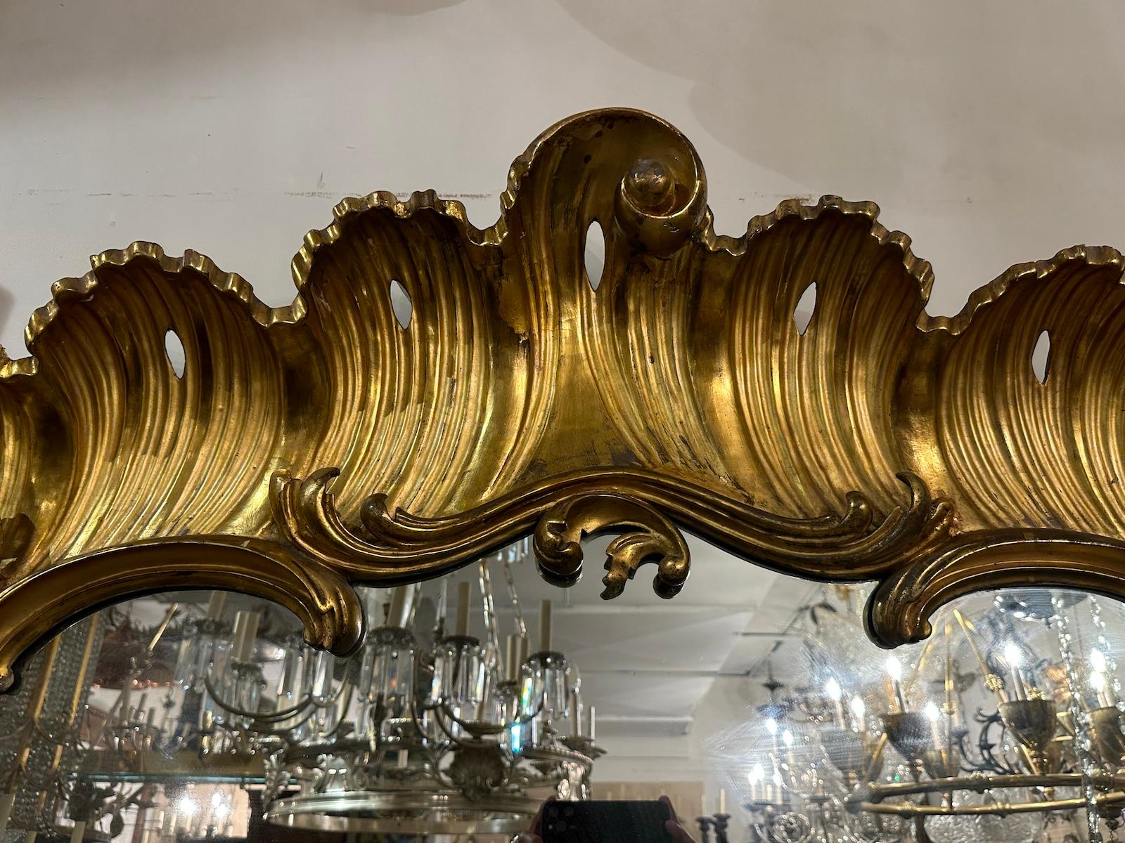 Pair of Large Antique French Mirrors, Sold as Pair In Good Condition For Sale In New York, NY