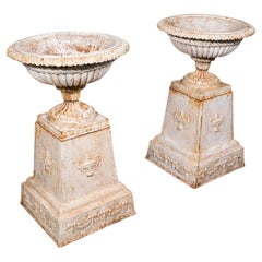Pair of Large Antique Garden Planters, English Cast Iron, Jardiniere, Victorian
