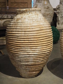 Pair of Large Antique Greek Olive Oil Jars from the Peloponnese Region, 19th C.