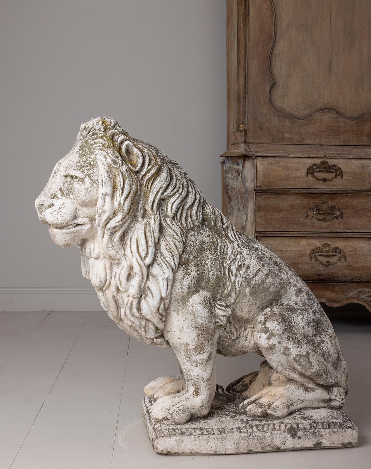 Pair of Large Antique Italian Concrete Lions at 1stDibs vintage