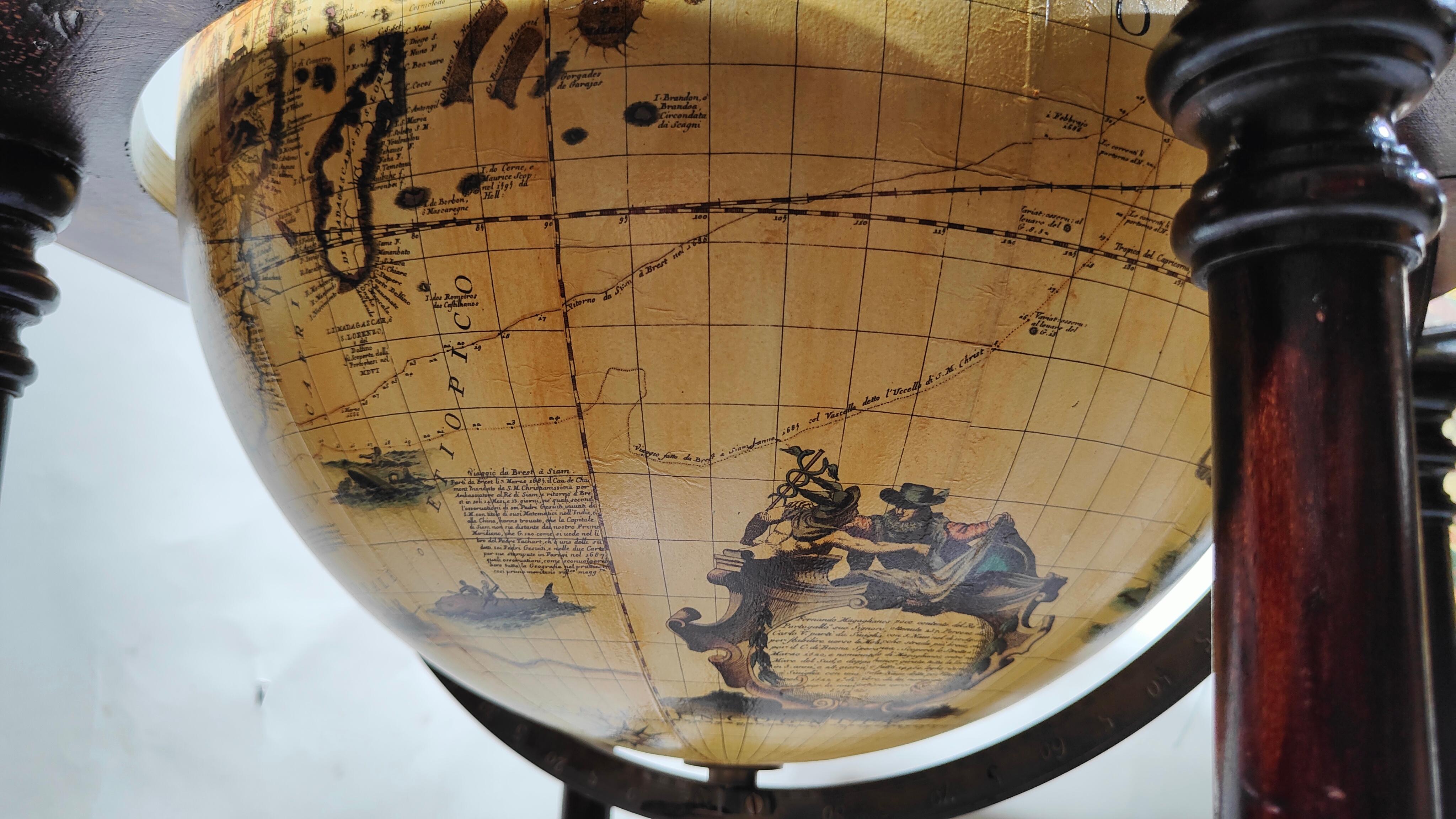 Pair Of Large Antique Italian Globes  For Sale 12