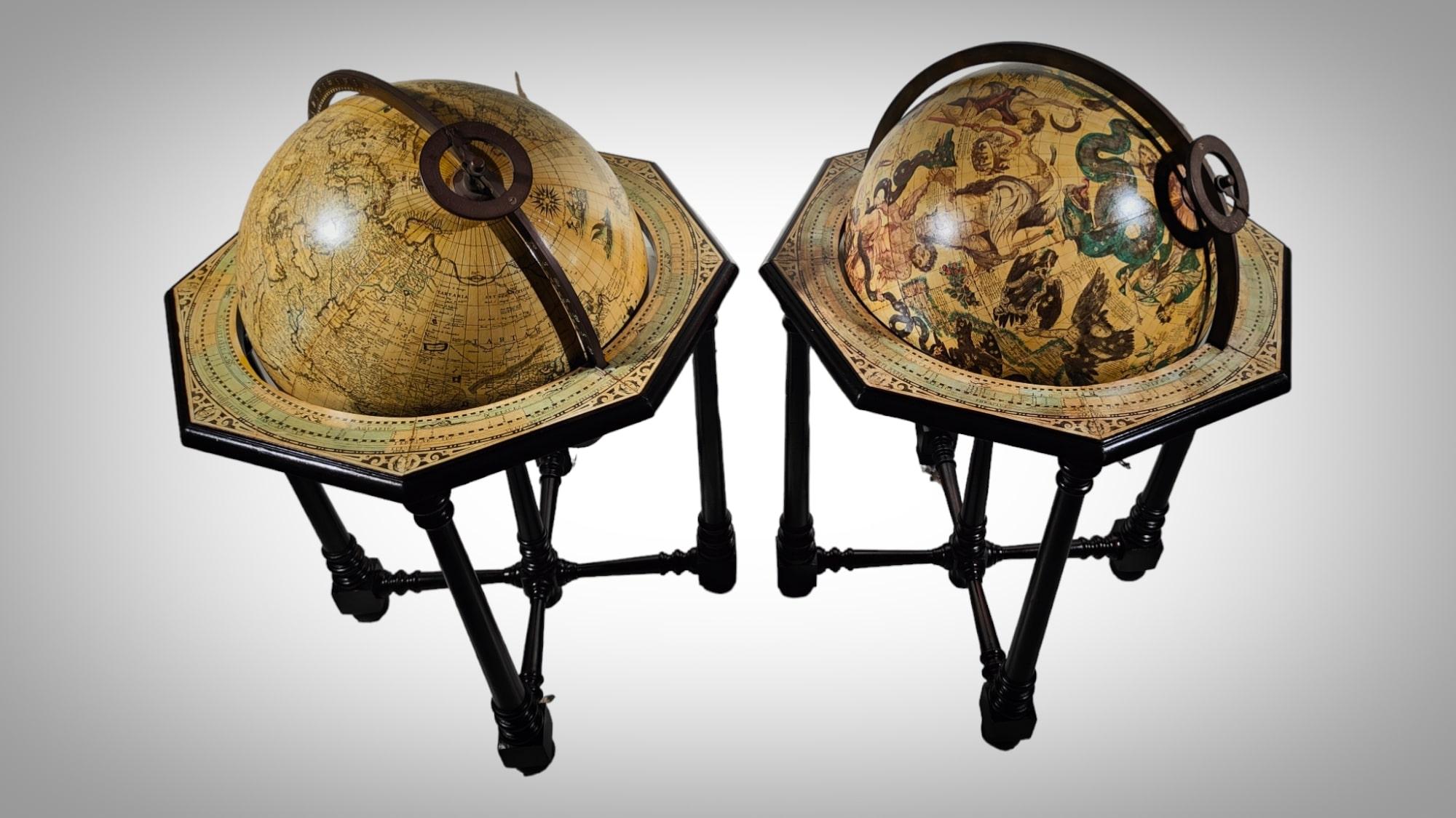 Pair Of Large Antique Italian Globes  For Sale 2
