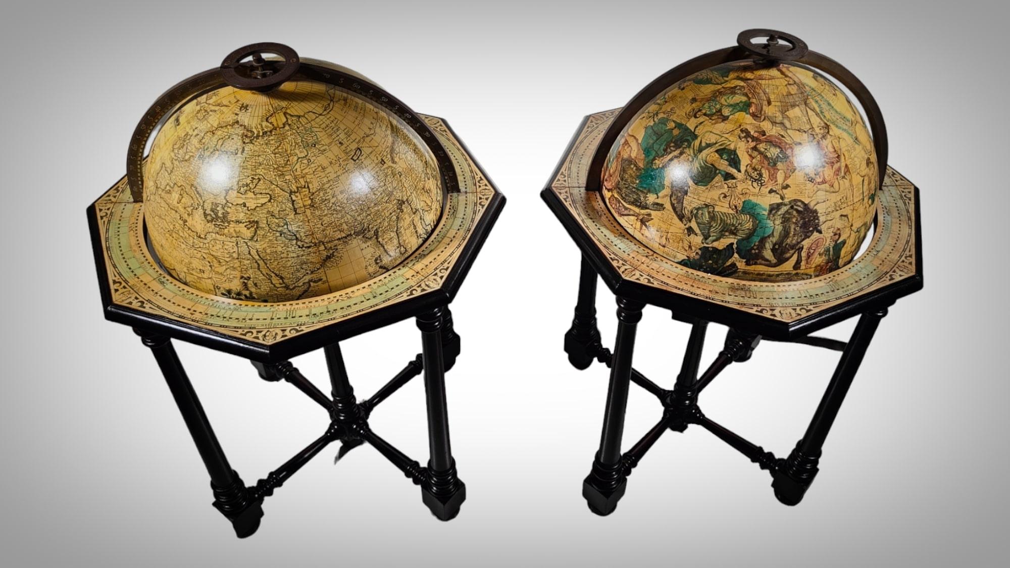 Pair Of Large Antique Italian Globes  For Sale 3