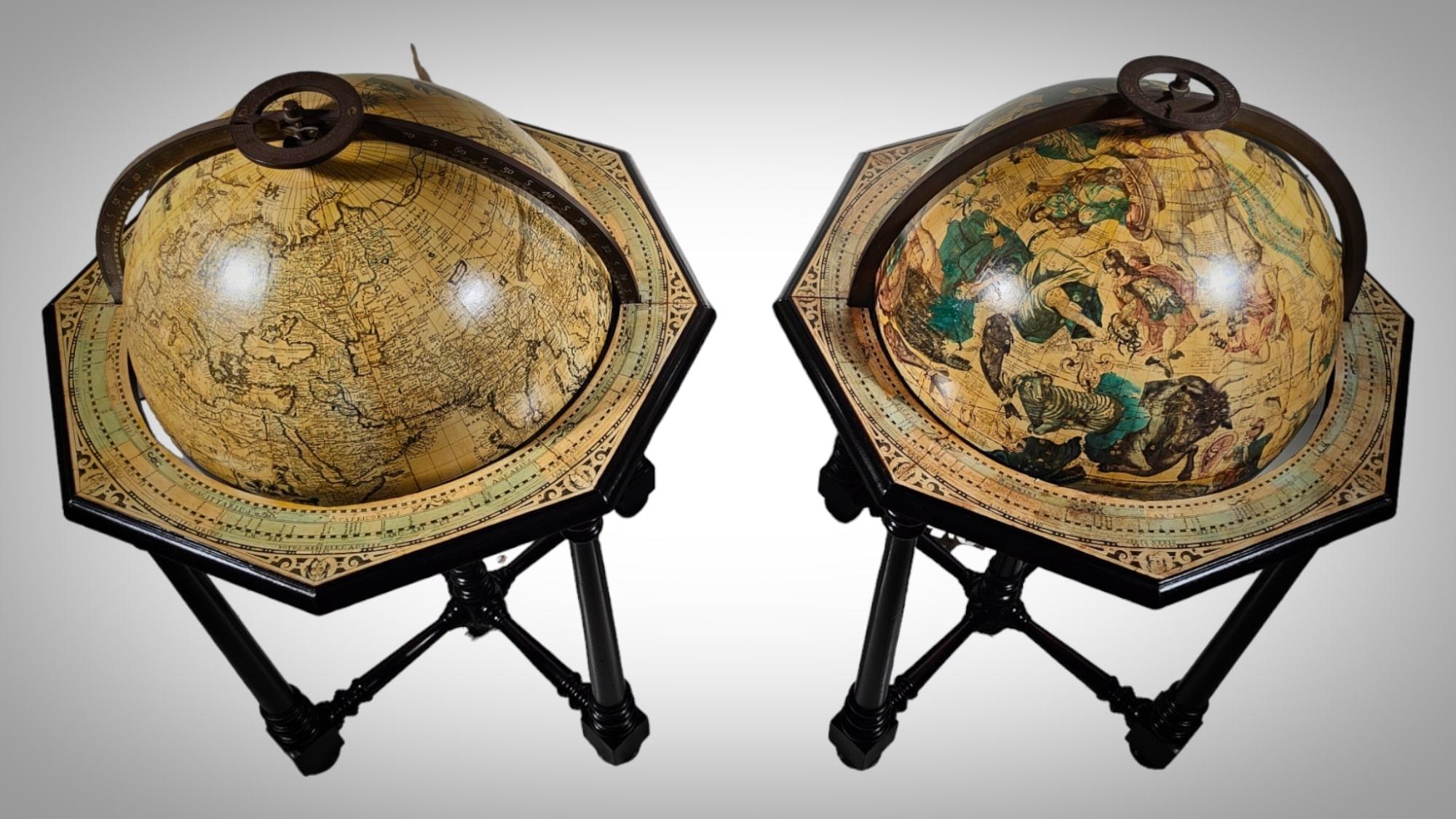 Pair Of Large Antique Italian Globes  For Sale 4