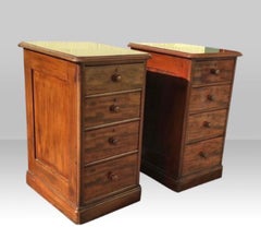 Pair of Large Antique Mahogany Bedside Chests Cabinets