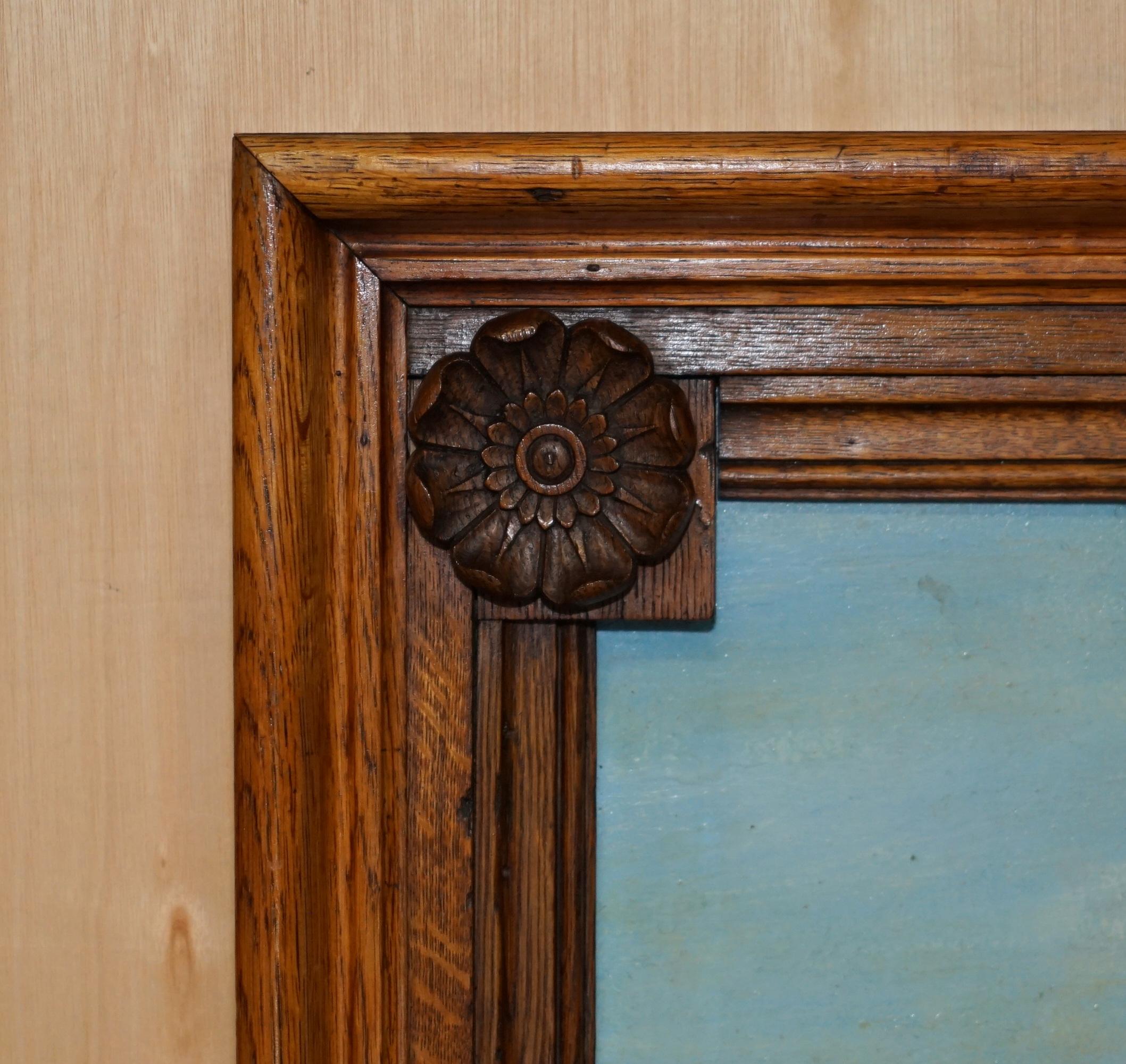 AIR OF LARGE ANTIQUE ORIGINAL SWEDISH OIL ON BOARD PAINTINGS CHUNKY OAK FRAMEs (Viktorianisch) im Angebot