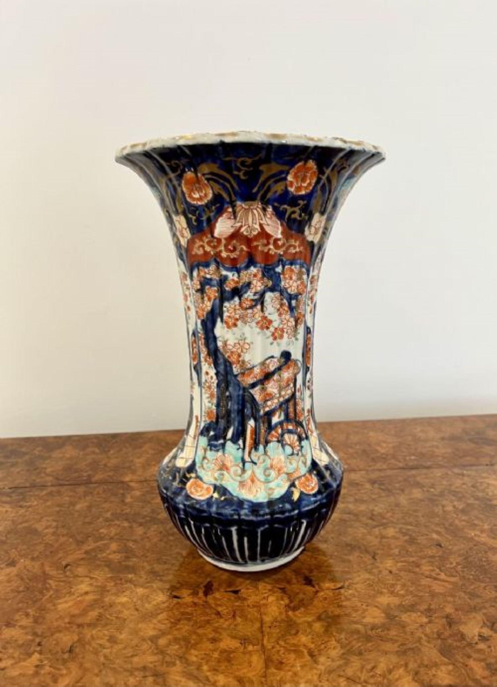 Ceramic Pair of large antique quality Japanese imari vases  For Sale