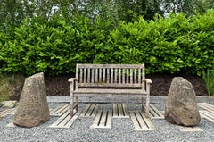 Pair of Large Antique Red Sandstone Monolith Staddlestone Garden Stones