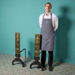 Pair of Large Antique Religious Fire Dogs