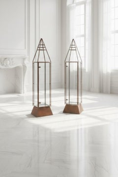 Antique Victorian Vitrines Retail Display Cabinets in the Industrial Style