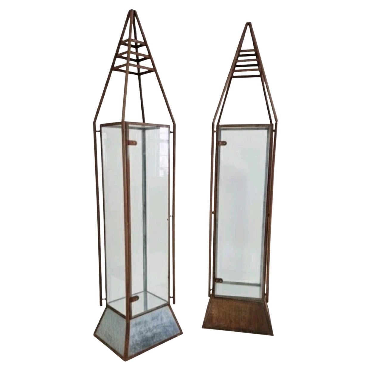 Antique Victorian Vitrines Retail Display Cabinets in the Industrial Style