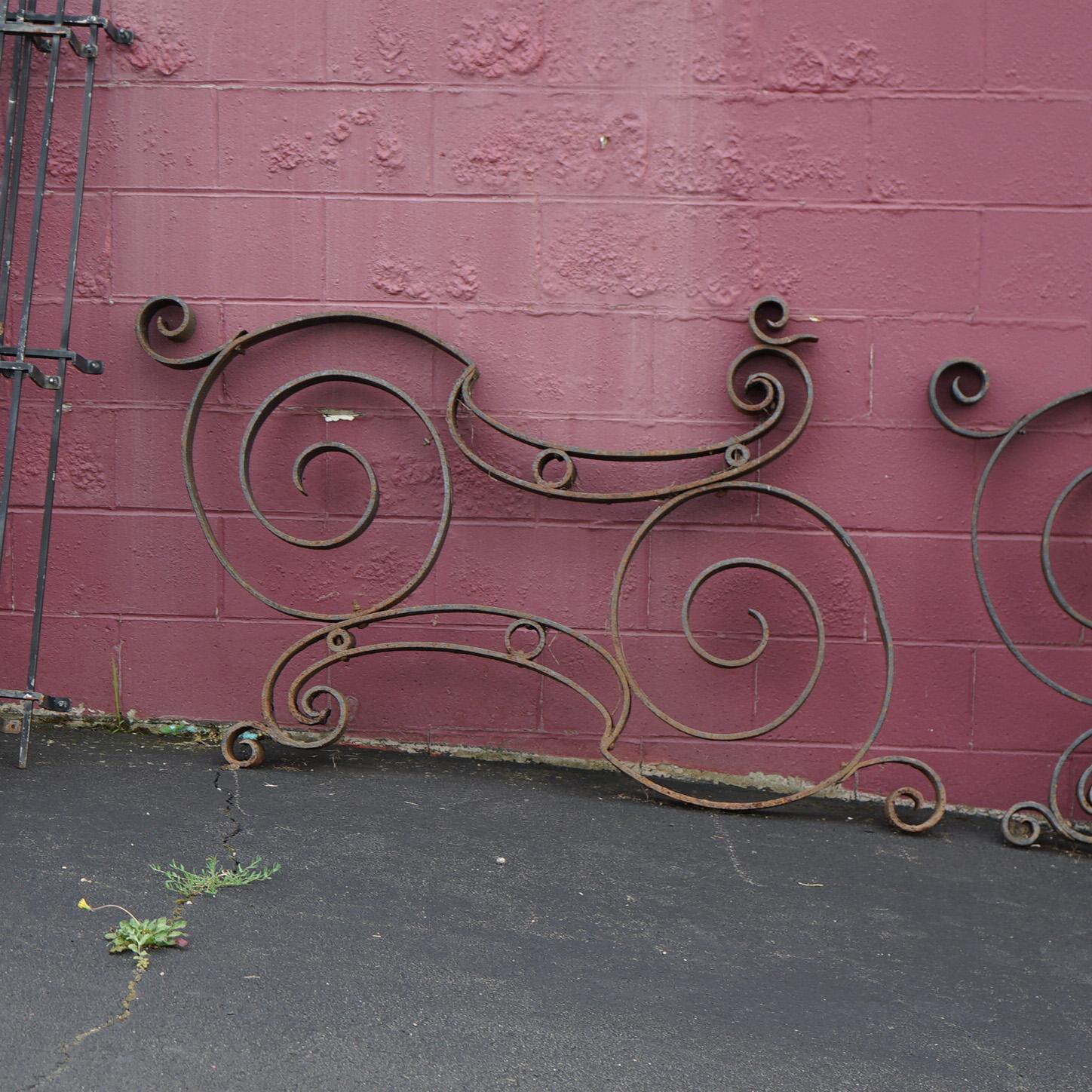 19th Century Pair of Large Antique Scroll Form Wrought Iron Architectural Corbels C1890