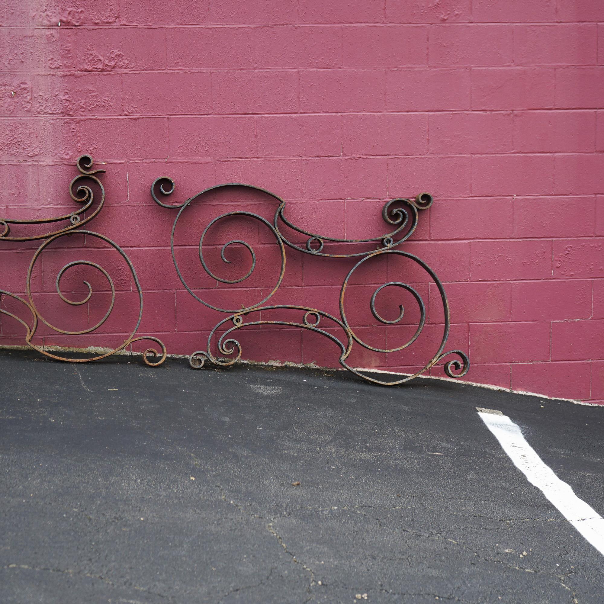 Pair of Large Antique Scroll Form Wrought Iron Architectural Corbels C1890 1