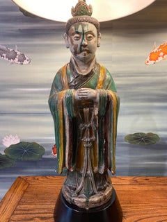 Pair of Large Antique Tang Style Chinese Figures as Lamps