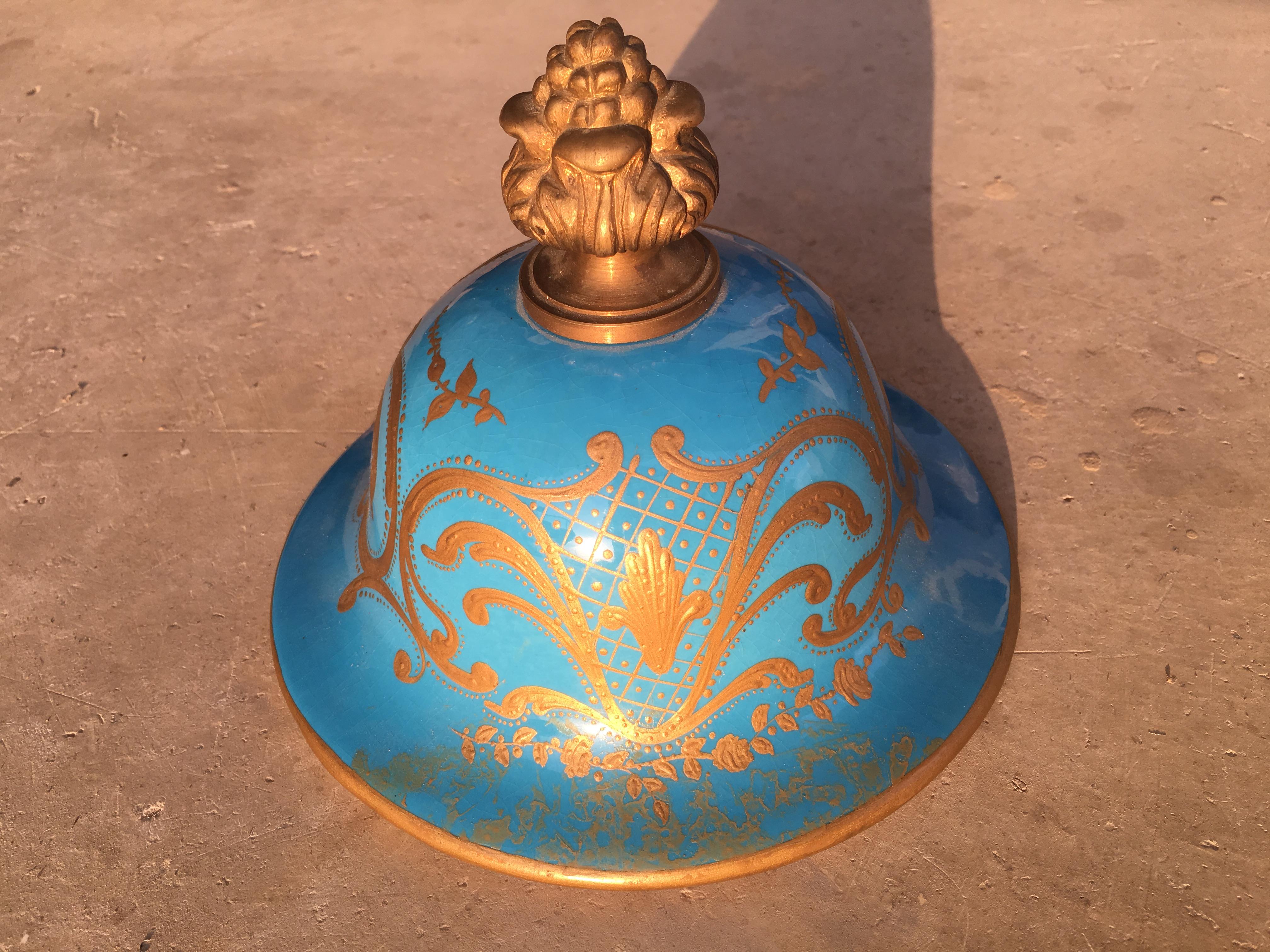 Pair of Large Antiques French Ormolu-Mounted & Painted Pair of Sèvres Porcelain 5