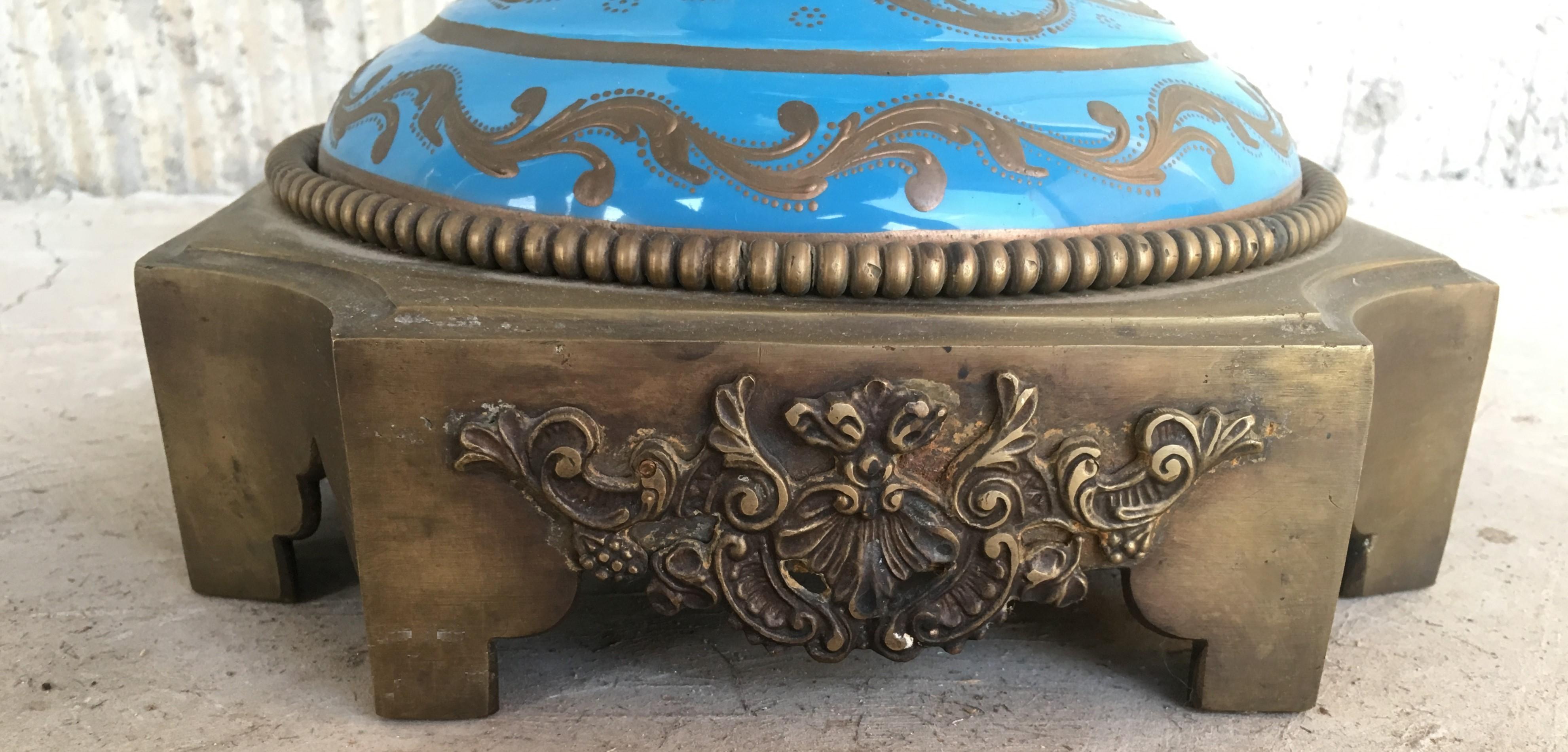 Pair of Large Antiques French Ormolu-Mounted & Painted Pair of Sèvres Porcelain 2