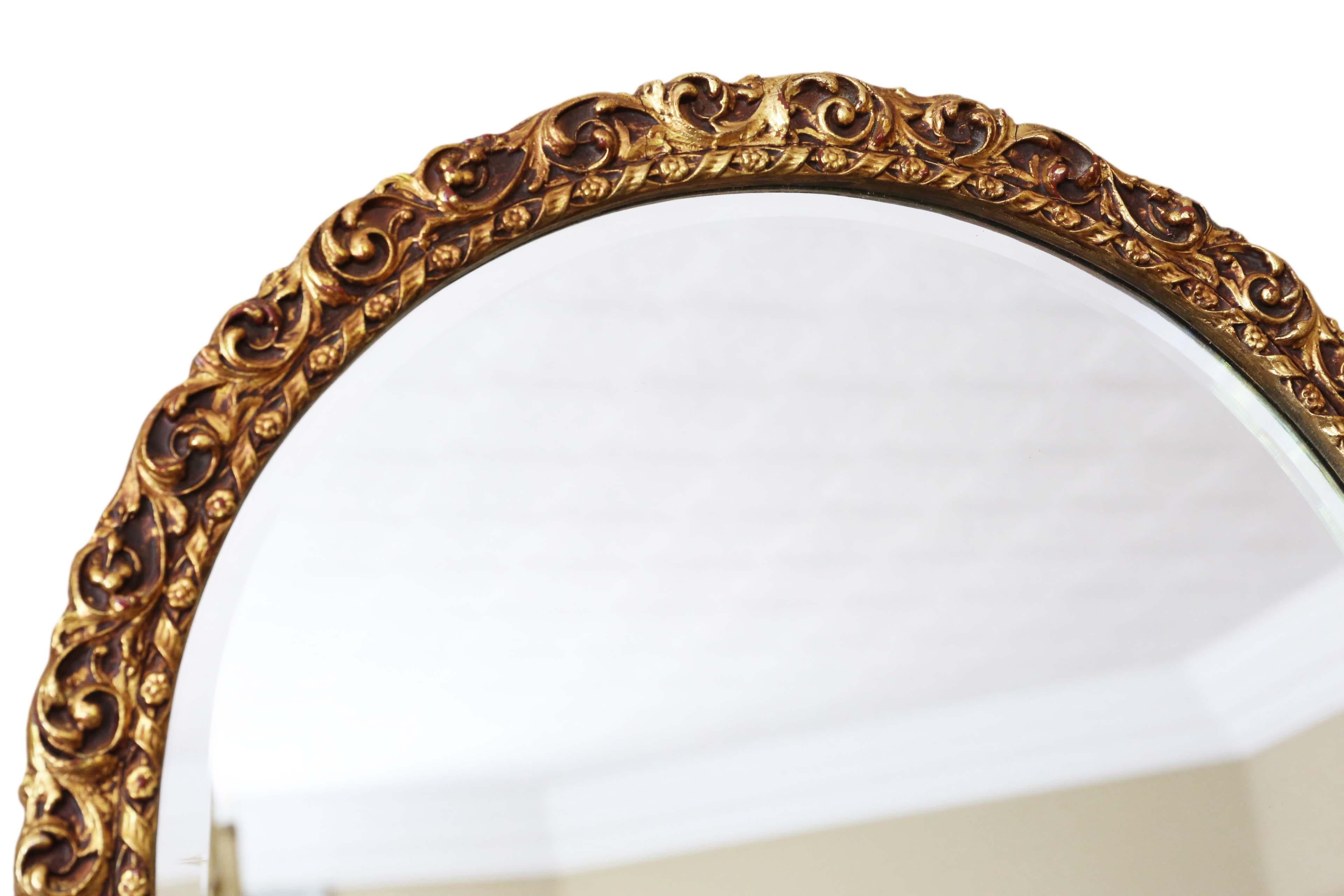 Pair of Large Arched Gilt Overmantle or Wall Mirrors In Good Condition In Wisbech, Cambridgeshire