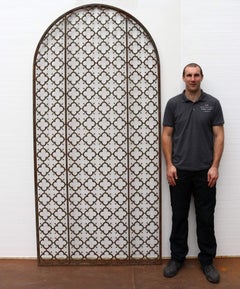 Pair of Large Arched Reclaimed Steel Garden Trellis Panels