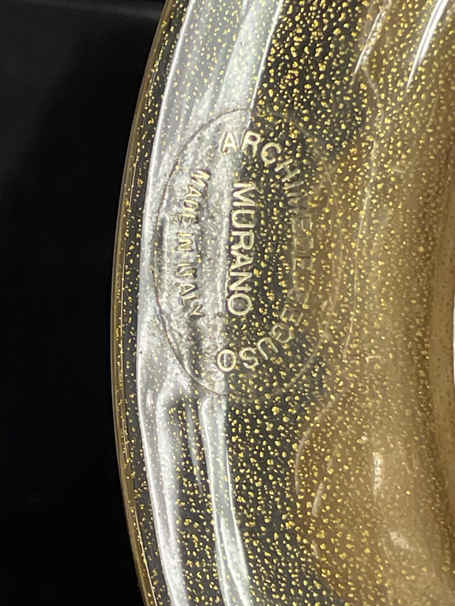 Paire de grandes appliques en forme de cygne moucheté d'or d'Archimede Seguso, signées et marquées en vente 13
