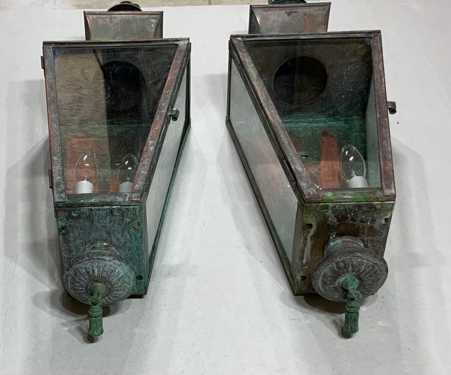 Pair of Large Architectural Wall Lantern 3