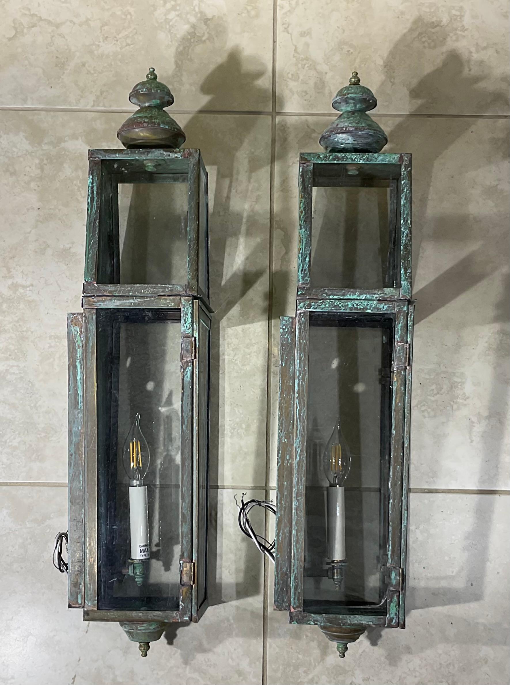 Pair of Large Architectural Wall Lantern 3