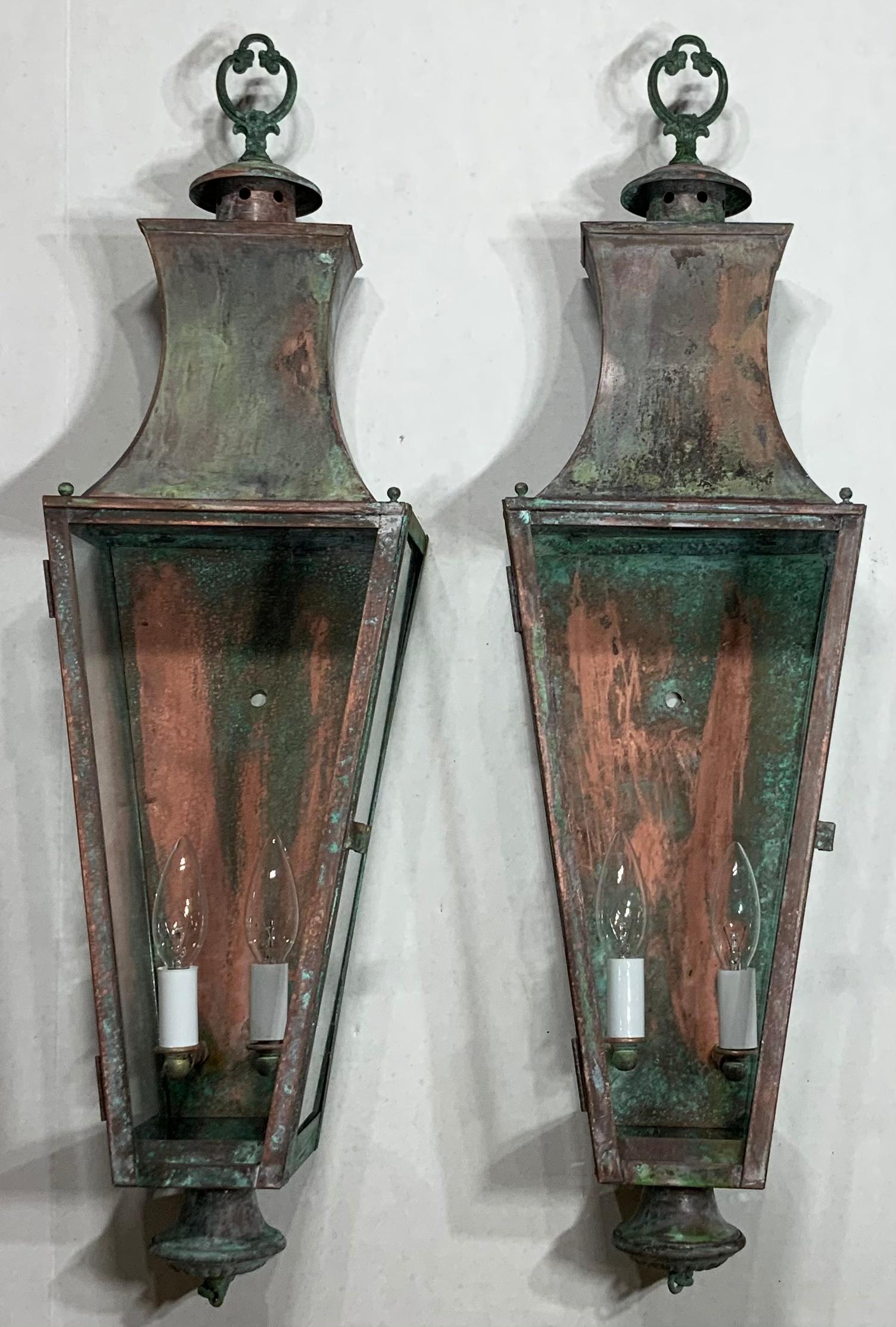 Pair of Large Architectural Wall Lantern 4