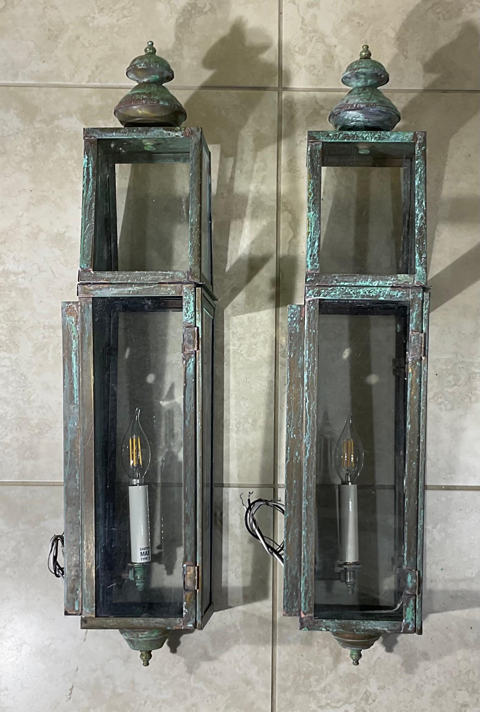 Pair of Large Architectural Wall Lantern 4