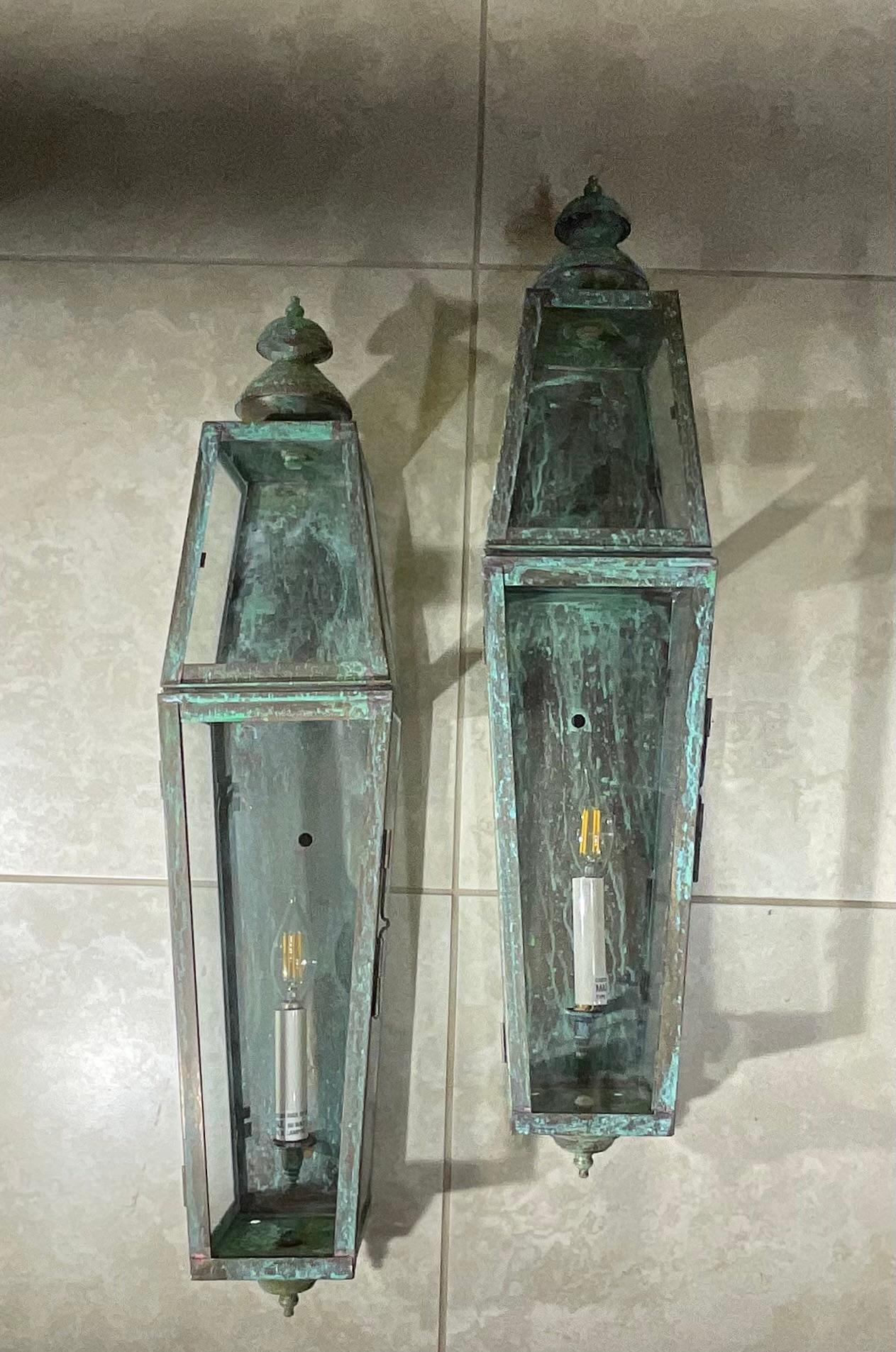 Pair of Large Architectural Wall Lantern 5