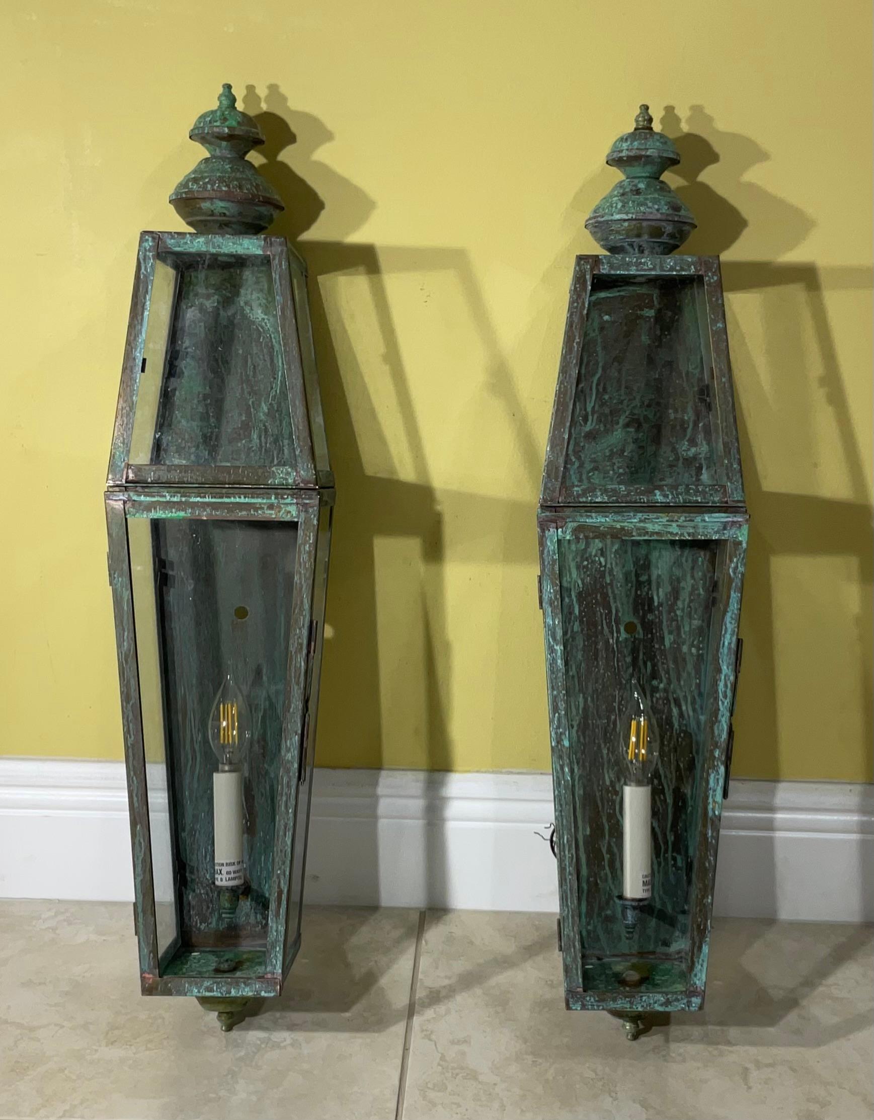 Pair of Large Architectural Wall Lantern 7