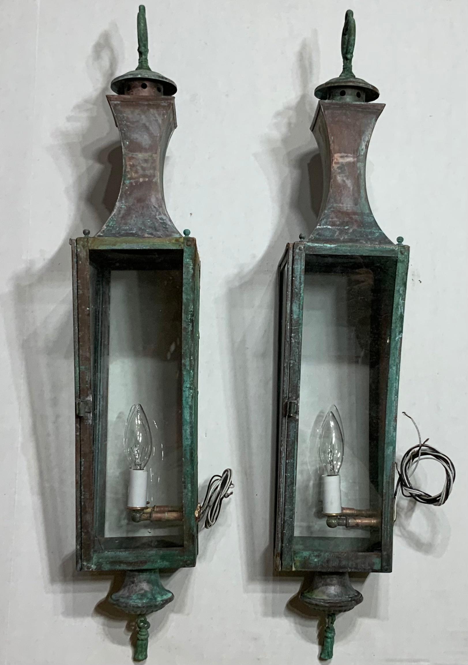 20th Century Pair of Large Architectural Wall Lantern