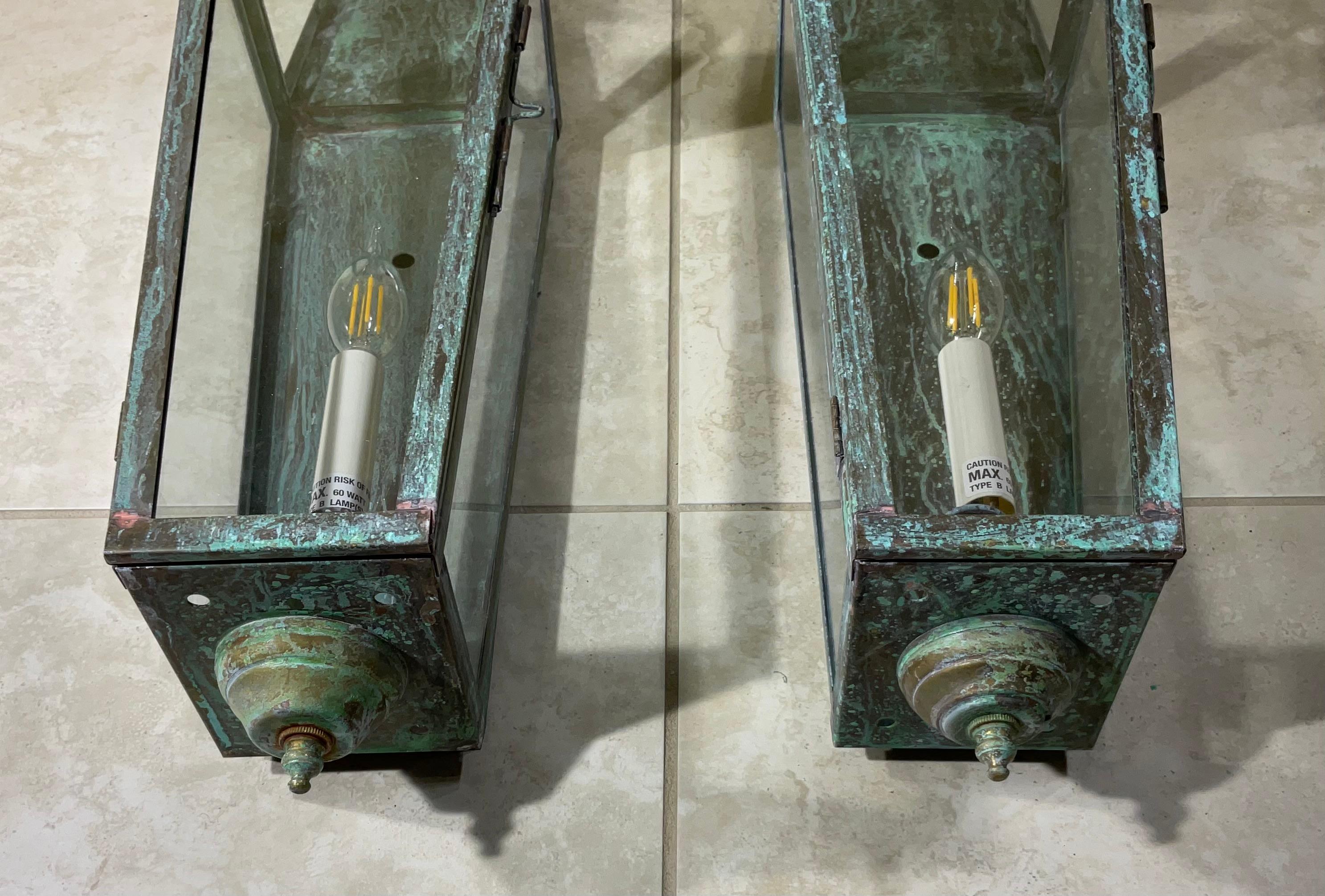 Contemporary Pair of Large Architectural Wall Lantern