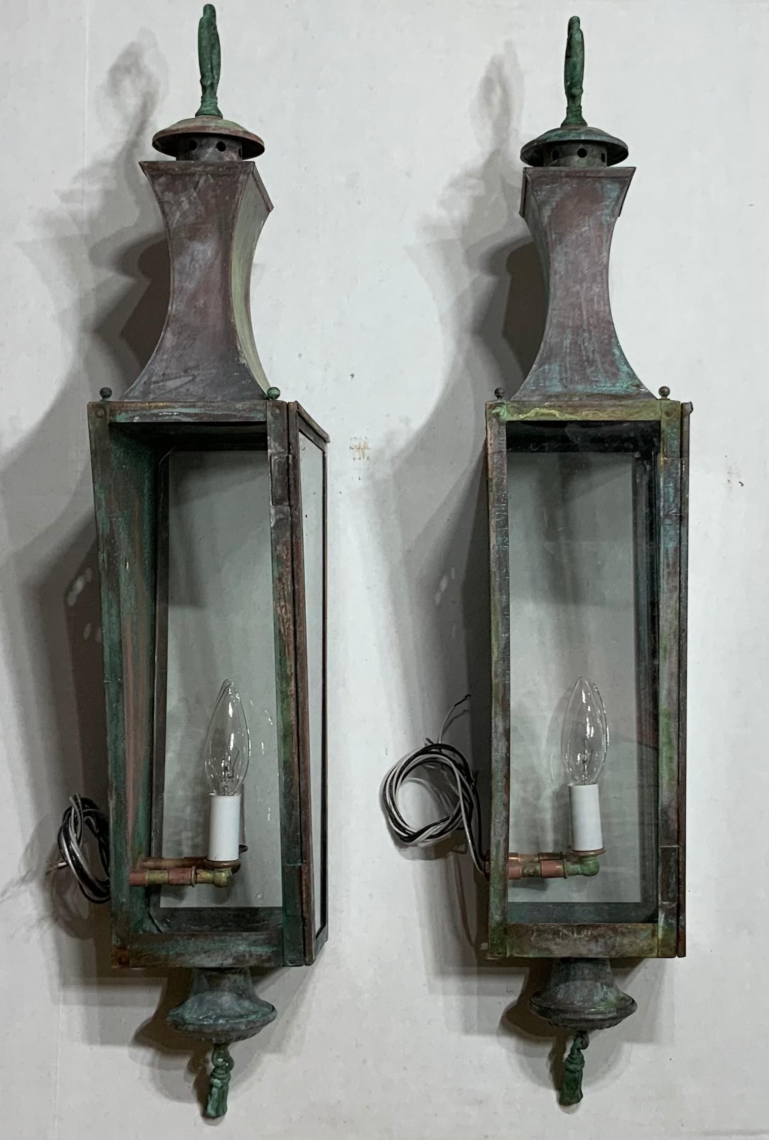 Pair of Large Architectural Wall Lantern 1