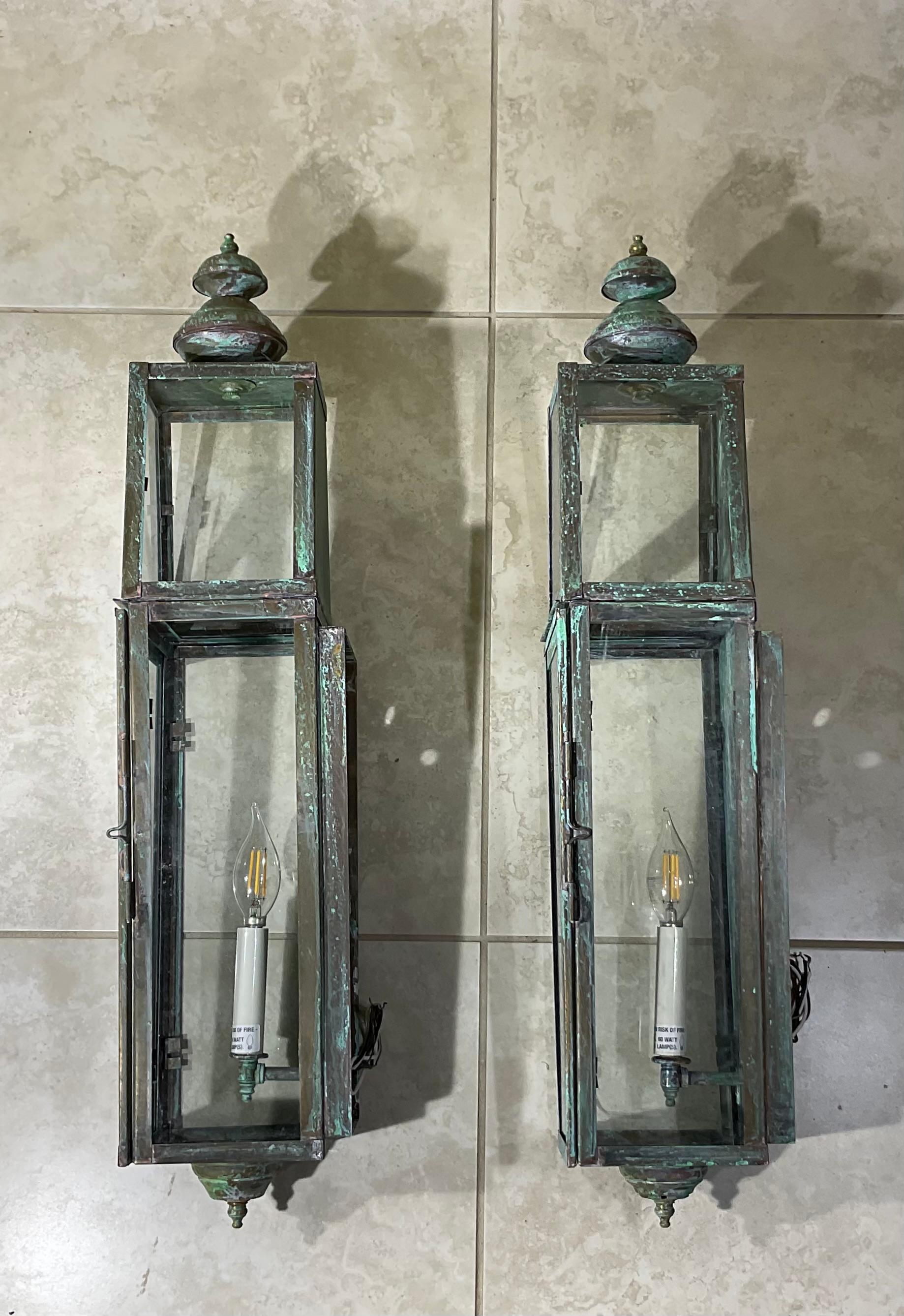 Pair of Large Architectural Wall Lantern 1