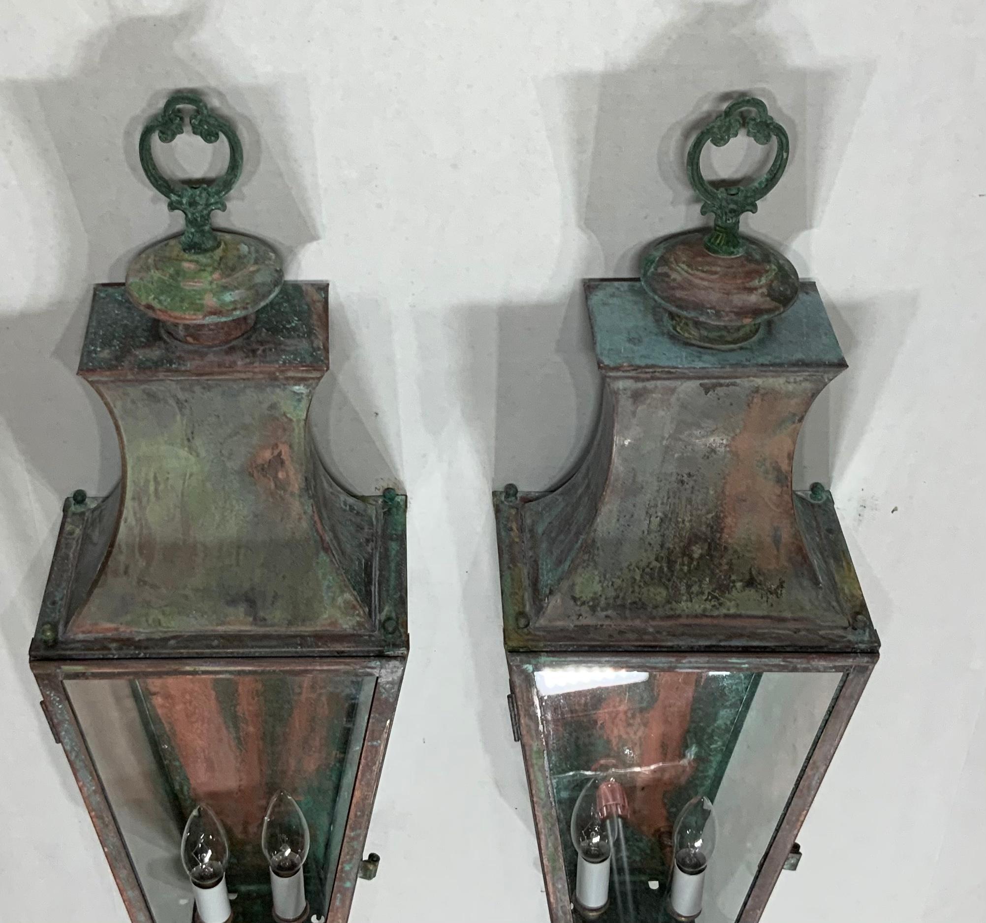 Pair of Large Architectural Wall Lantern 2