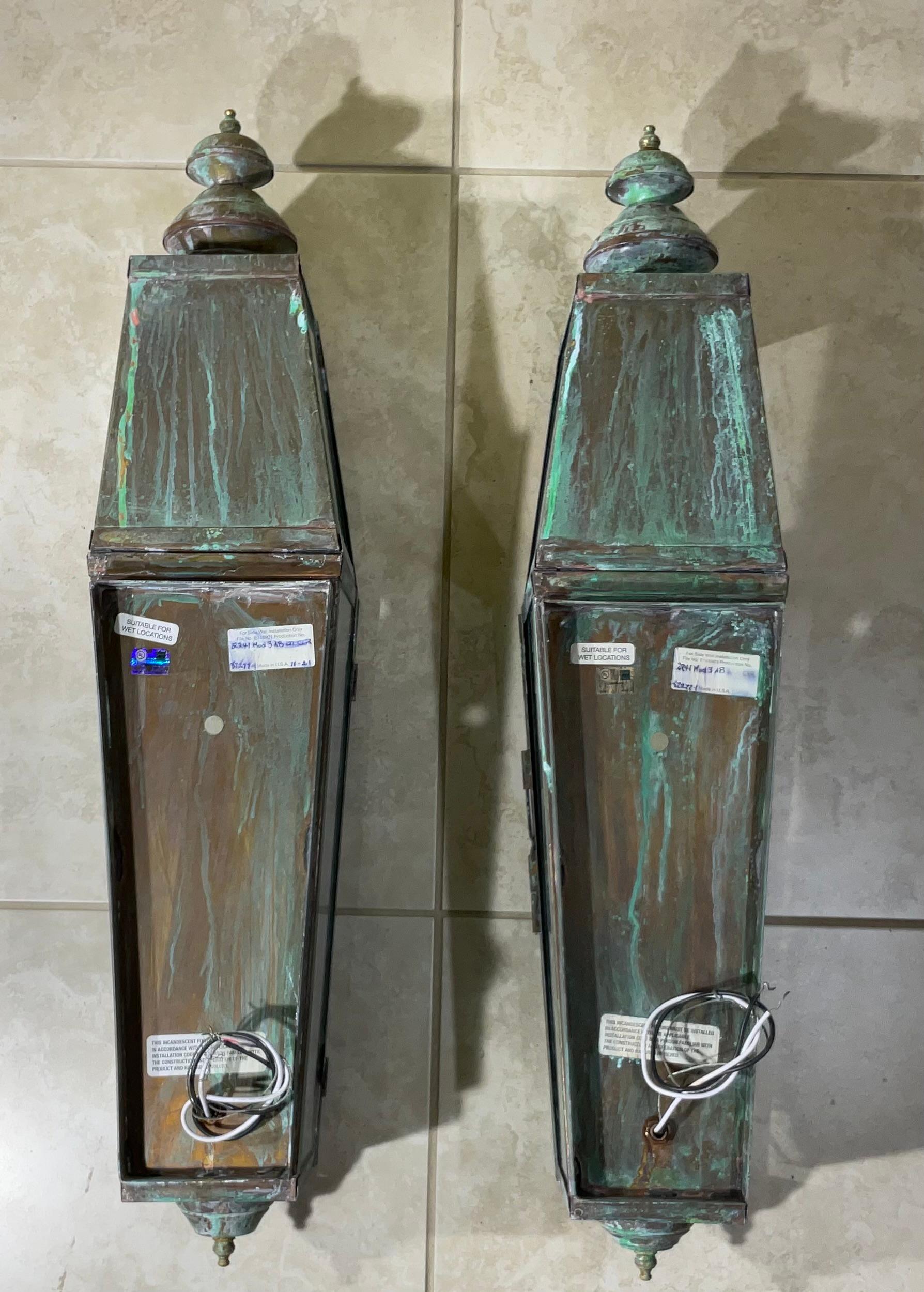 Pair of Large Architectural Wall Lantern 2