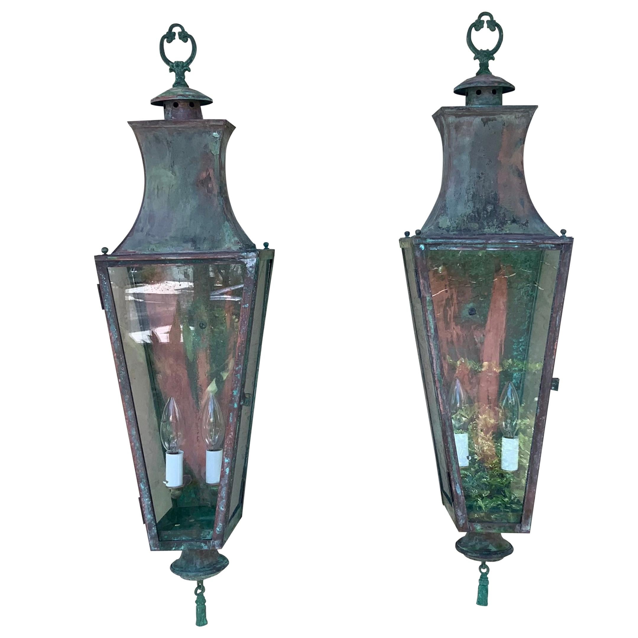 Pair of Large Architectural Wall Lantern