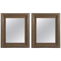 Pair of Large Architectural Wooden Framed Mirrors
