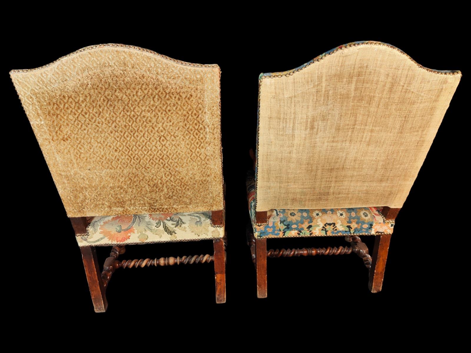 Pair Of Large Armchairs 19th Century 3