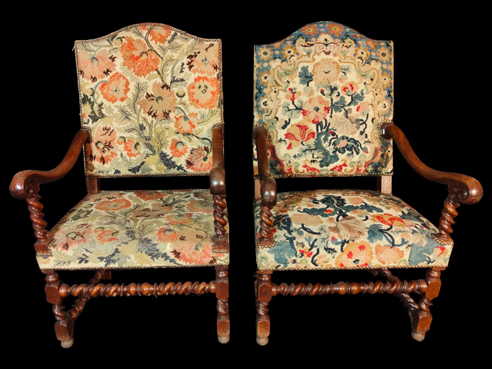 Pair Of Large Armchairs 19th Century 6