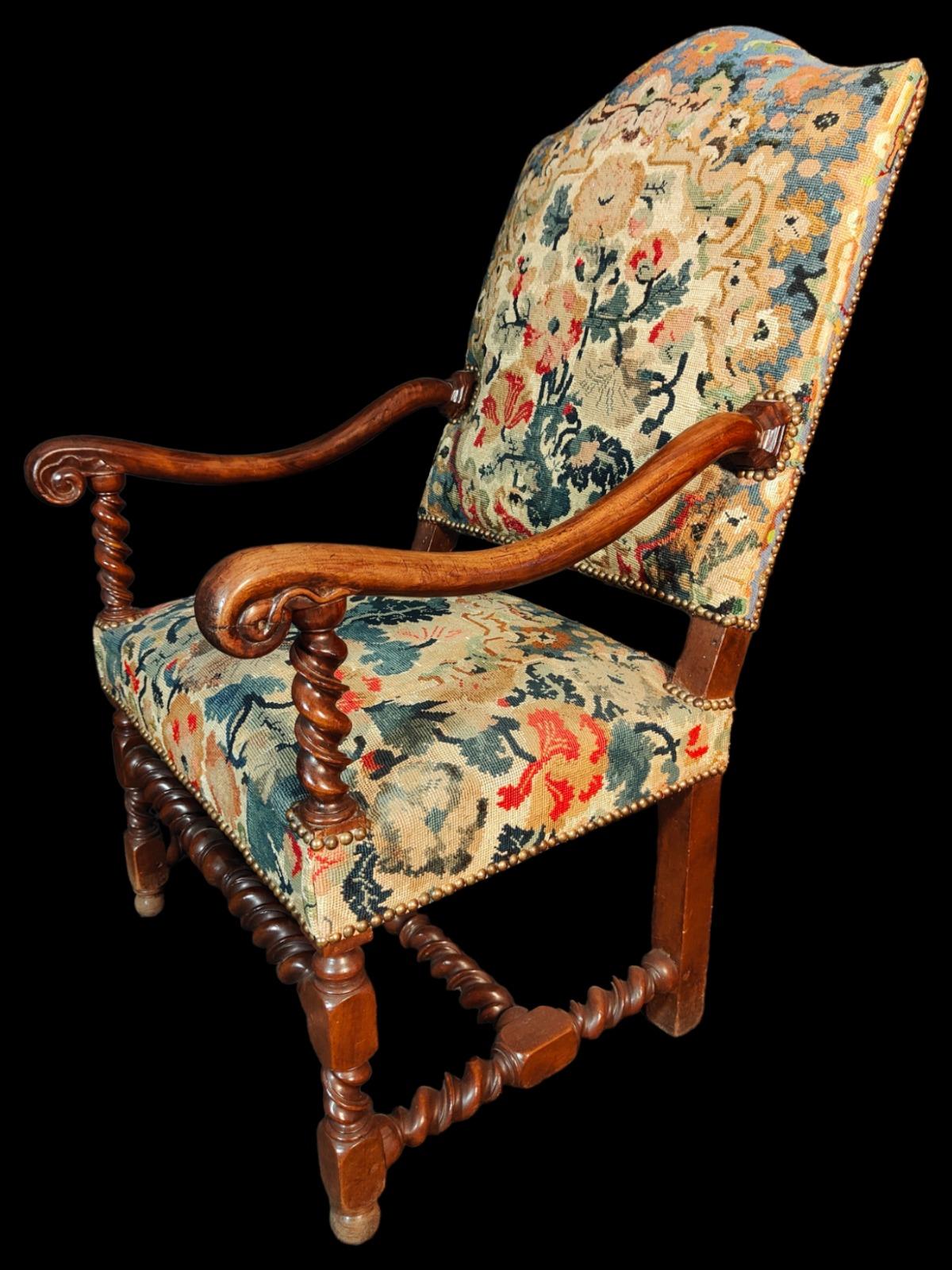 French Pair Of Large Armchairs 19th Century