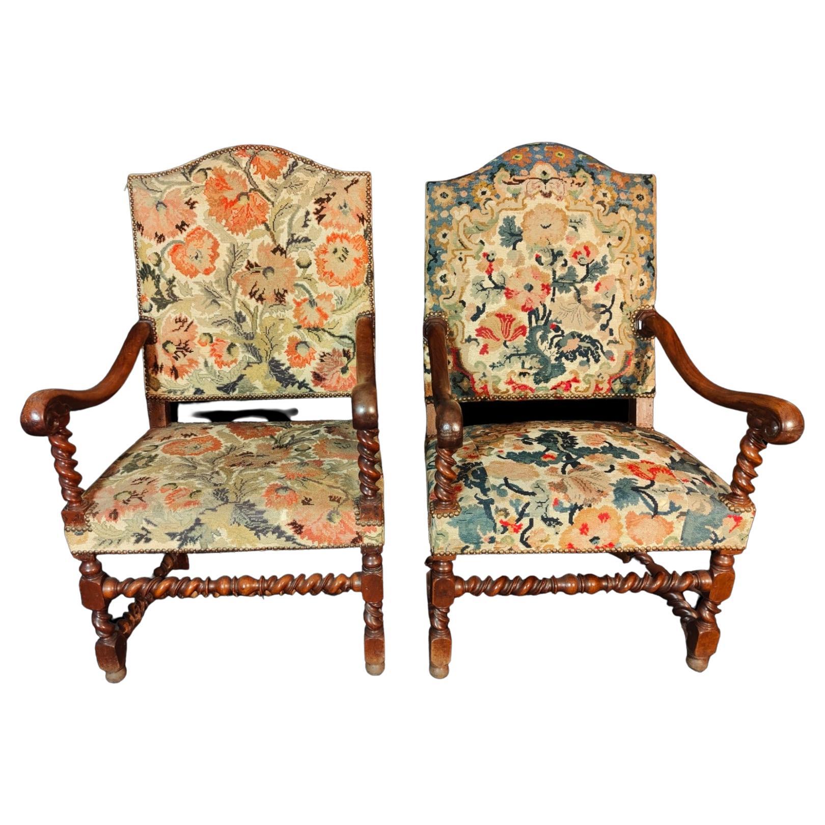 Pair Of Large Armchairs 19th Century