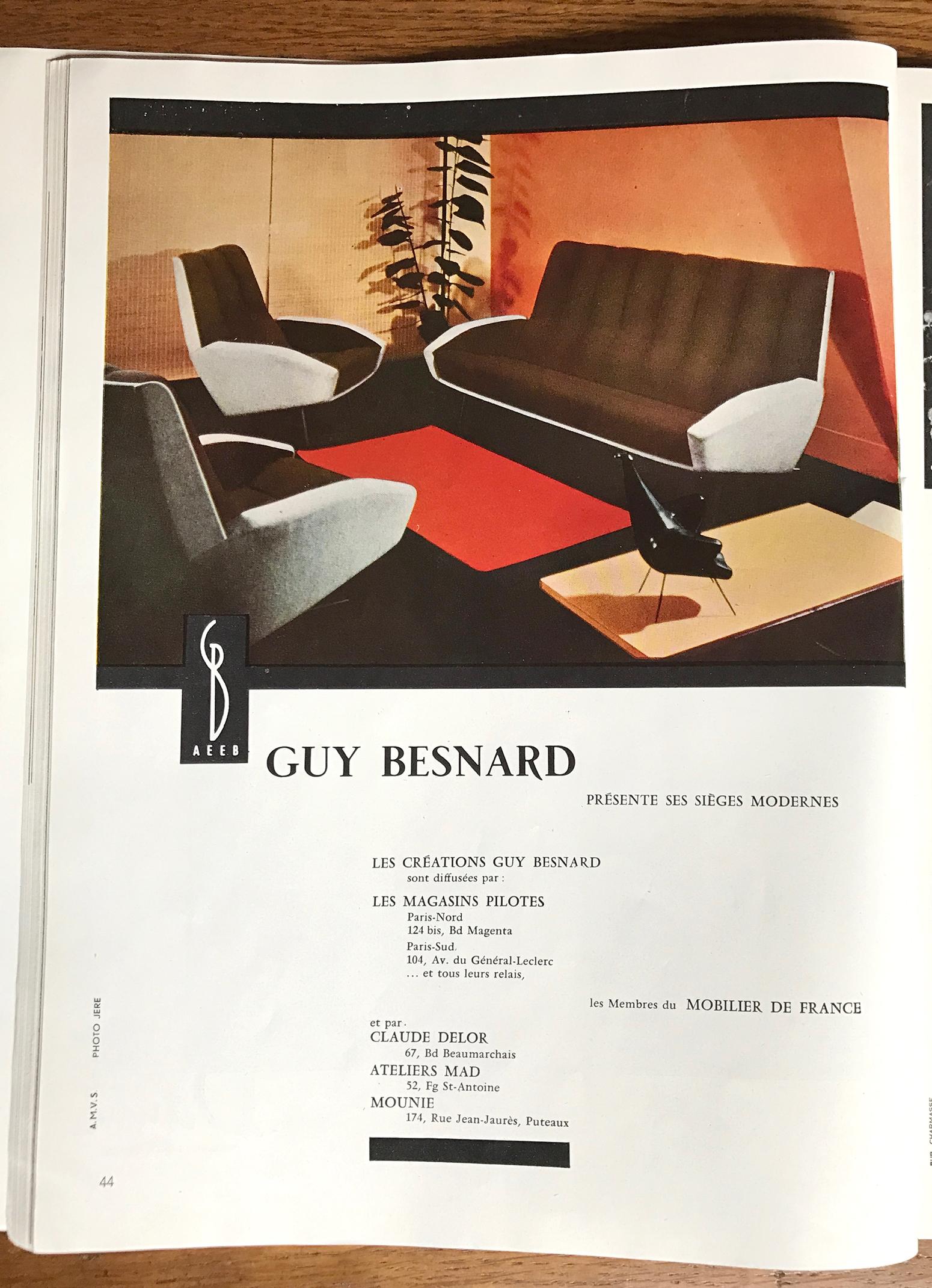 Pair of Large Armchairs by Guy Besnard, France, 1960 5