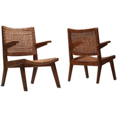 Pair of Large Armchairs by Pierre Jeanneret Geneva, Switzerland, 1950s