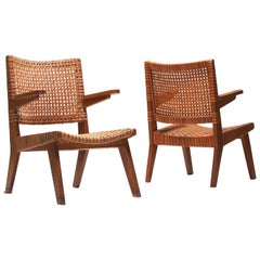 Pair of Large Armchairs by Pierre Jeanneret Geneva, Switzerland, 1950s