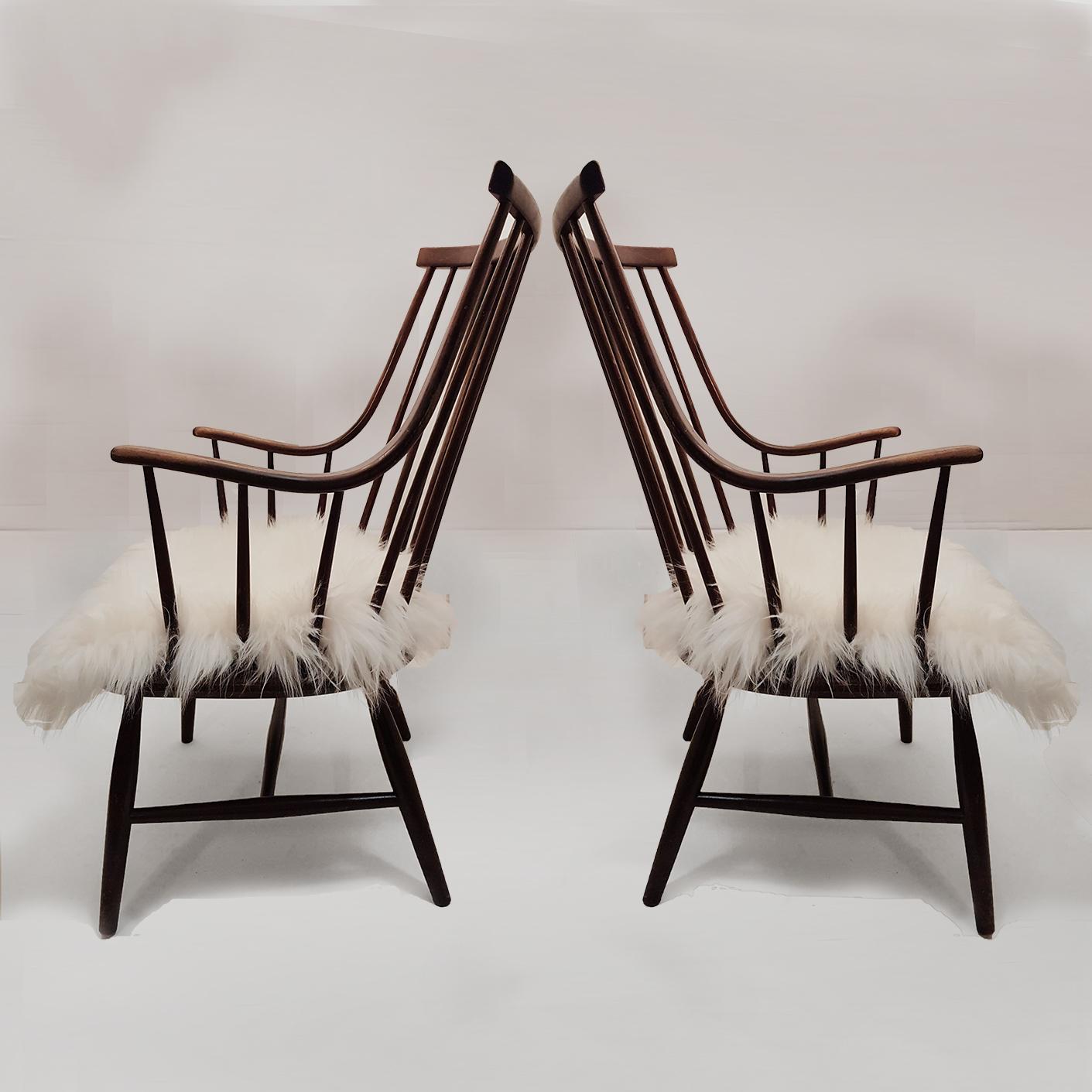 Two large armchairs, model 