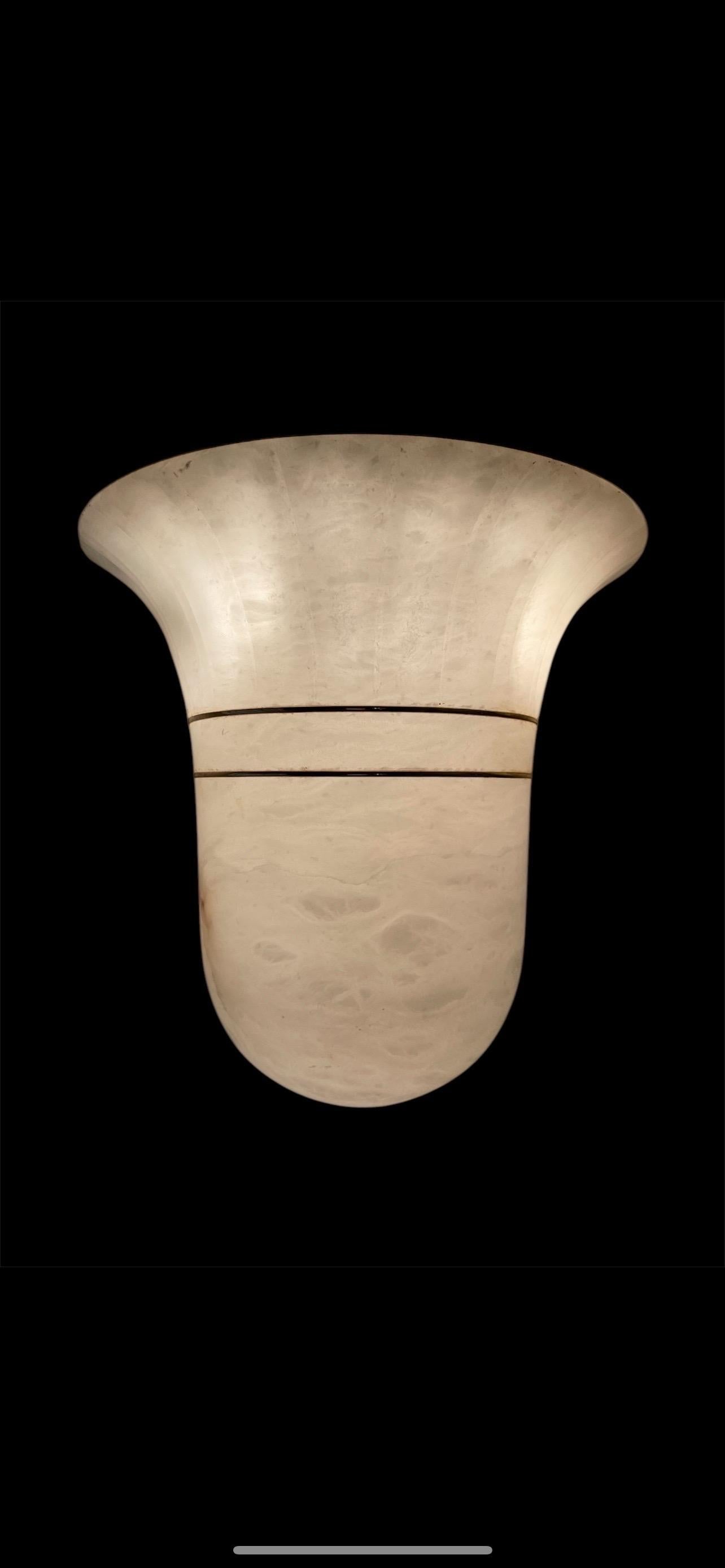 Late 20th Century Wall lighting Art Deco marble pair , Italy 1970